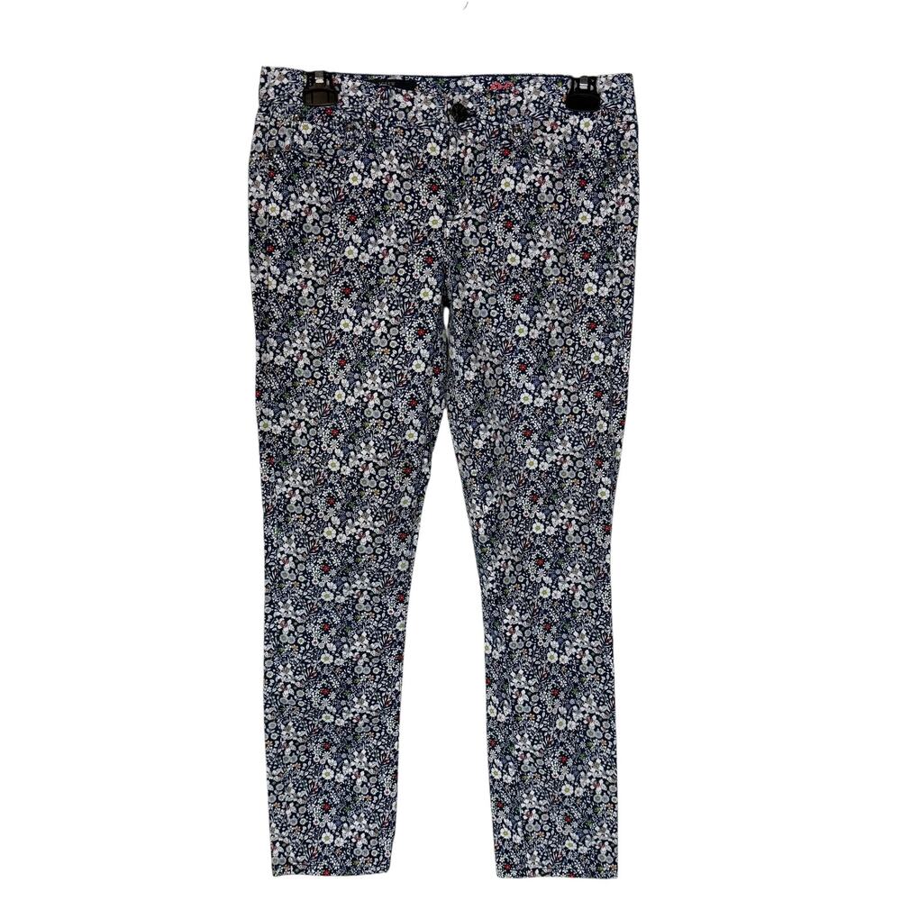 J.CREW Toothpick Jeans Womens 26‎ Multicolor Floral 5-Pockets Mid-Rise Ankle